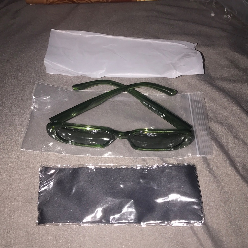 Green tinted glasses